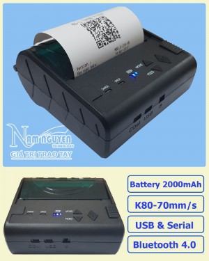 Máy in bill Bluetooth Mini Printer Pos-8003DD
